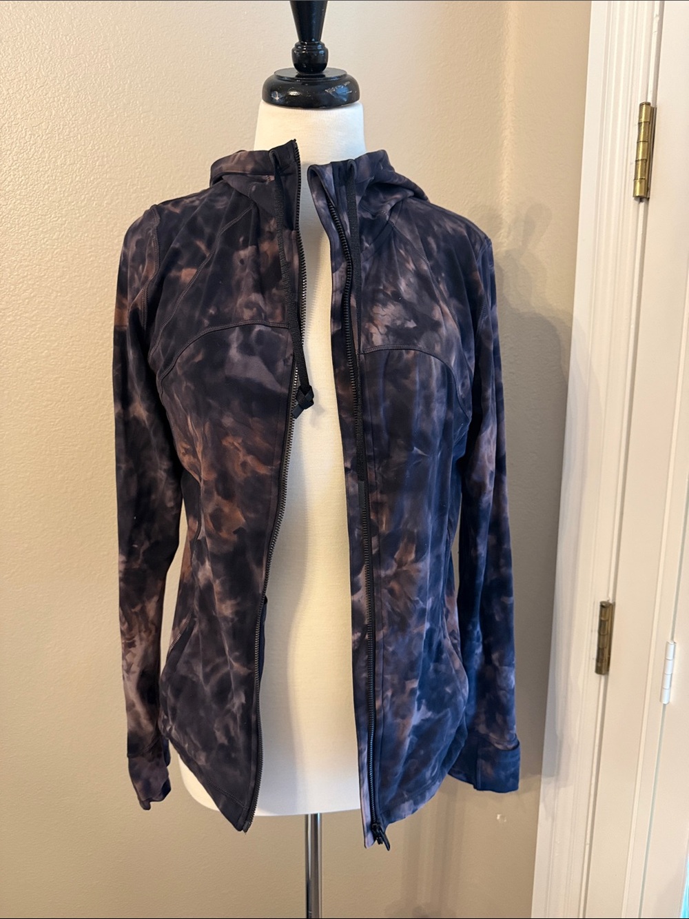 Lululemon Tie-Dye Hooded Zip Jacket - Navy/Charcoal sz 12